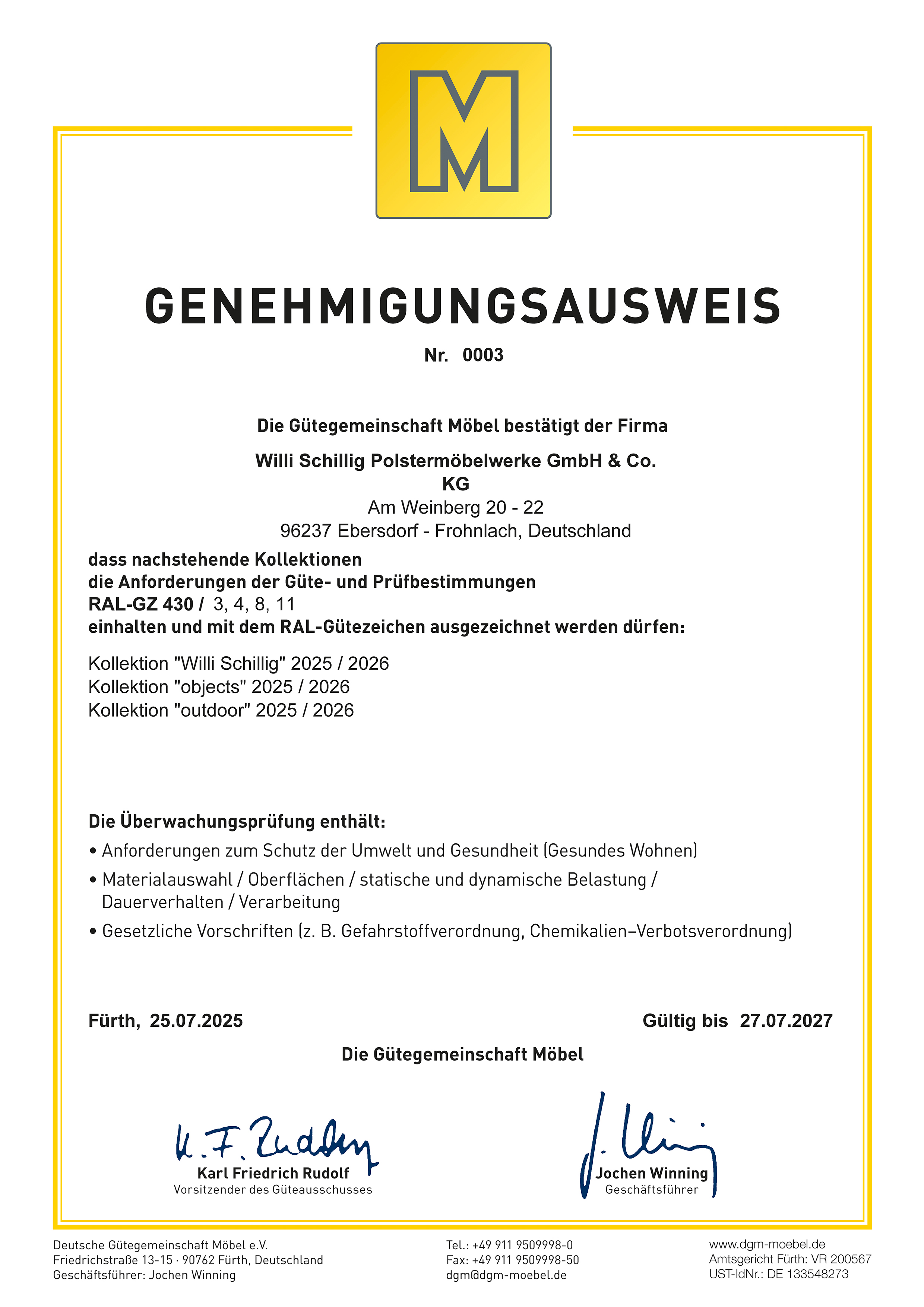 Genehmigungsausweis schillig deu